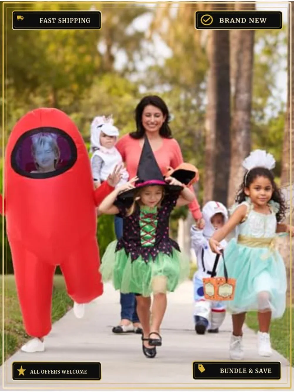 Kids Inflatable Astronaut Costume Halloween Blow Up Space Suit Cosplay
